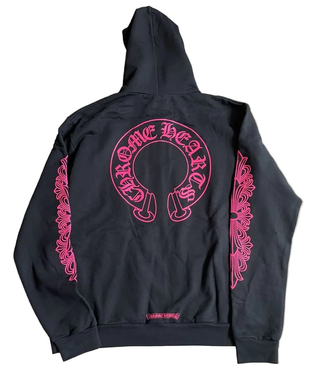 크롬하츠 홀스슈 플로랄 후드집업 블랙 핑크 XL 새상품 상품이미지3