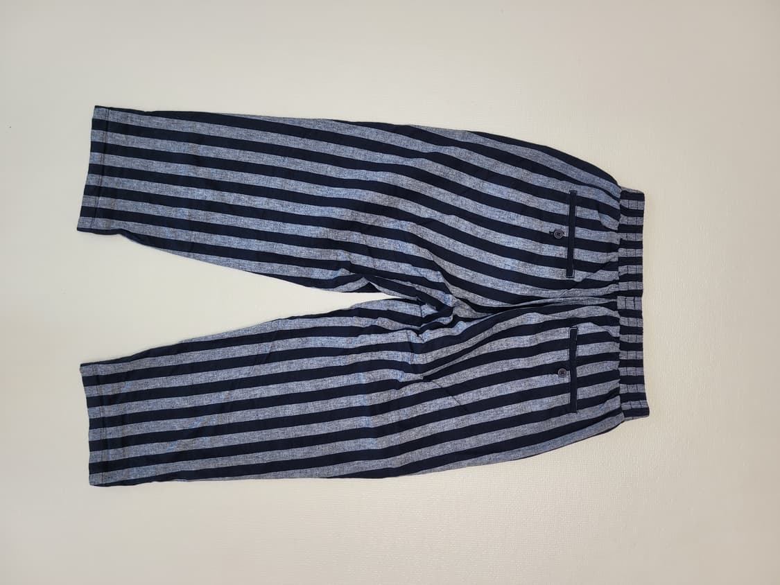 스파오 SPAO 남자 린넨혼방 스트라이프 밴딩바지 34 네이비 상품이미지8