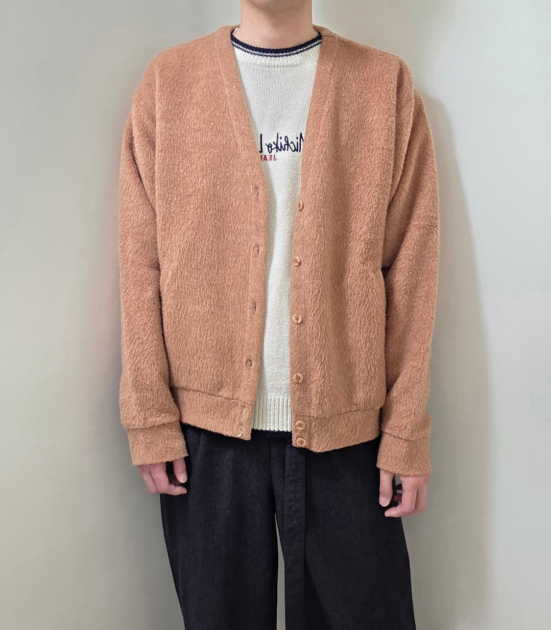 Fafatt 라이트 핑크 쉐기독 울 카디건 상품이미지1