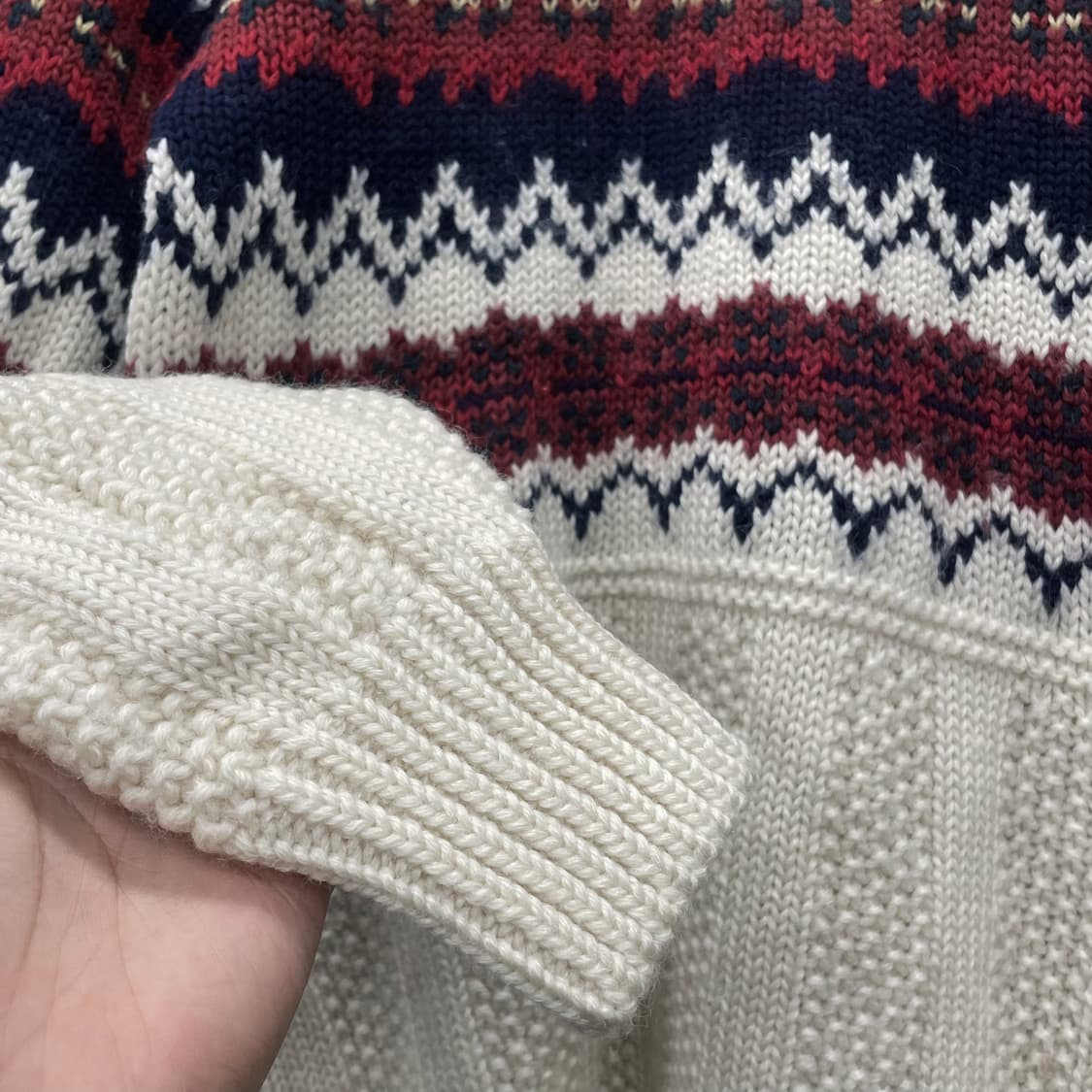 90s 맥그리거 패턴 케이블 라운드 넥 니트 스웨터 상품이미지5