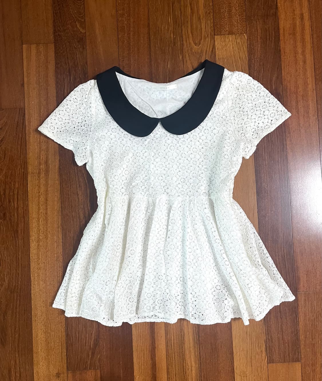 일브 둥근카라레이스 블라우스 로걀탑 아일릿코어일녀히메갸루 모리하구미빈티지 상품이미지1