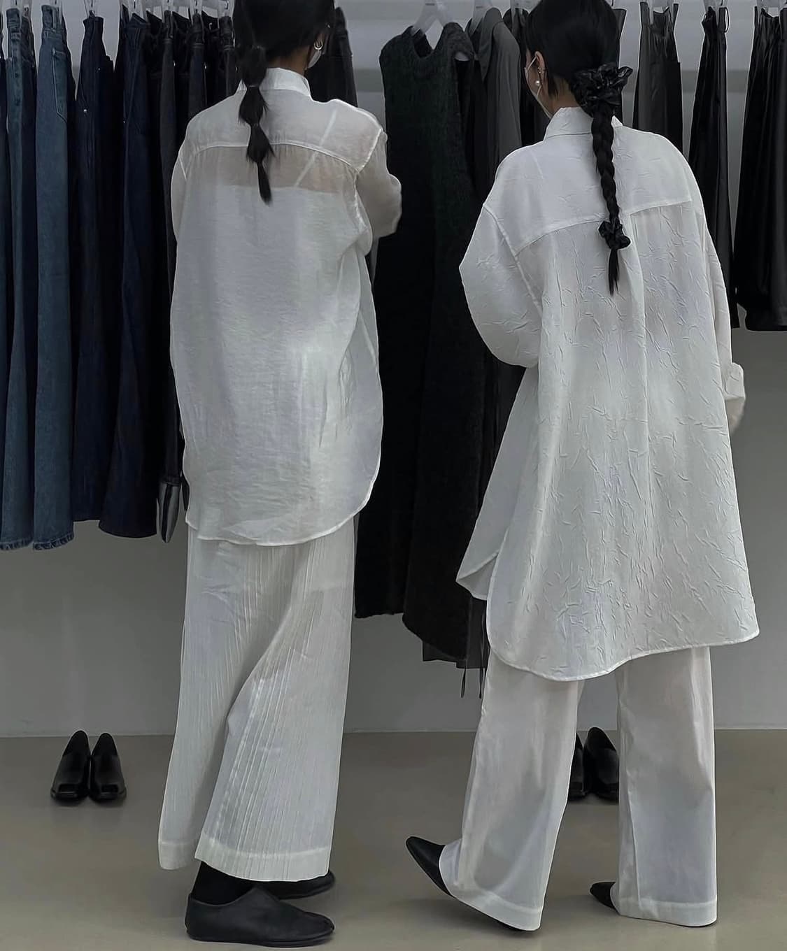 트리밍버드셔츠_크랙화이트 상품이미지1