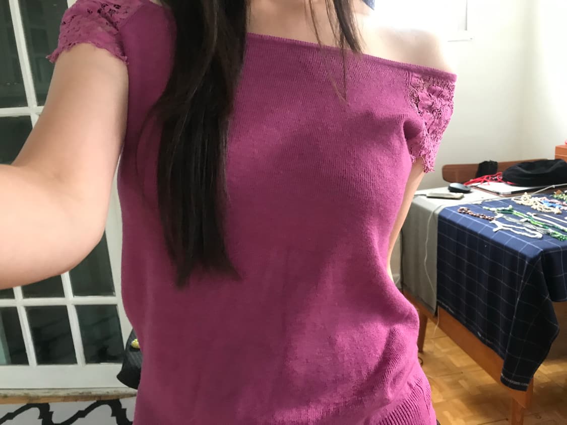 vintage lace pink knit 상품이미지3