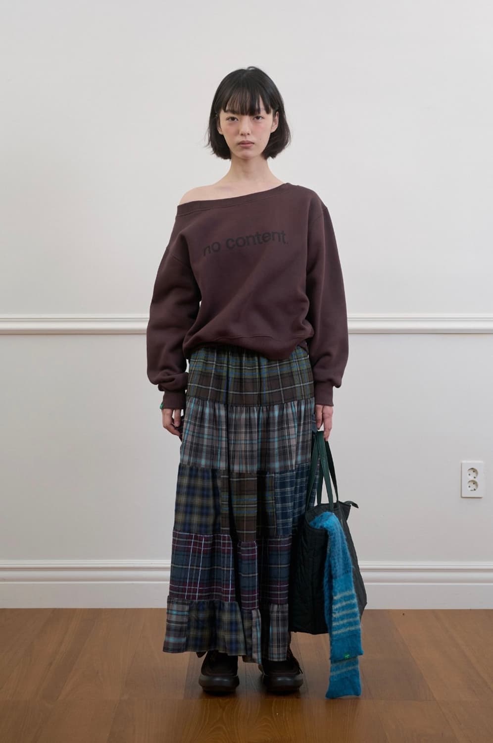 노컨텐츠 boho check skirt 상품이미지1