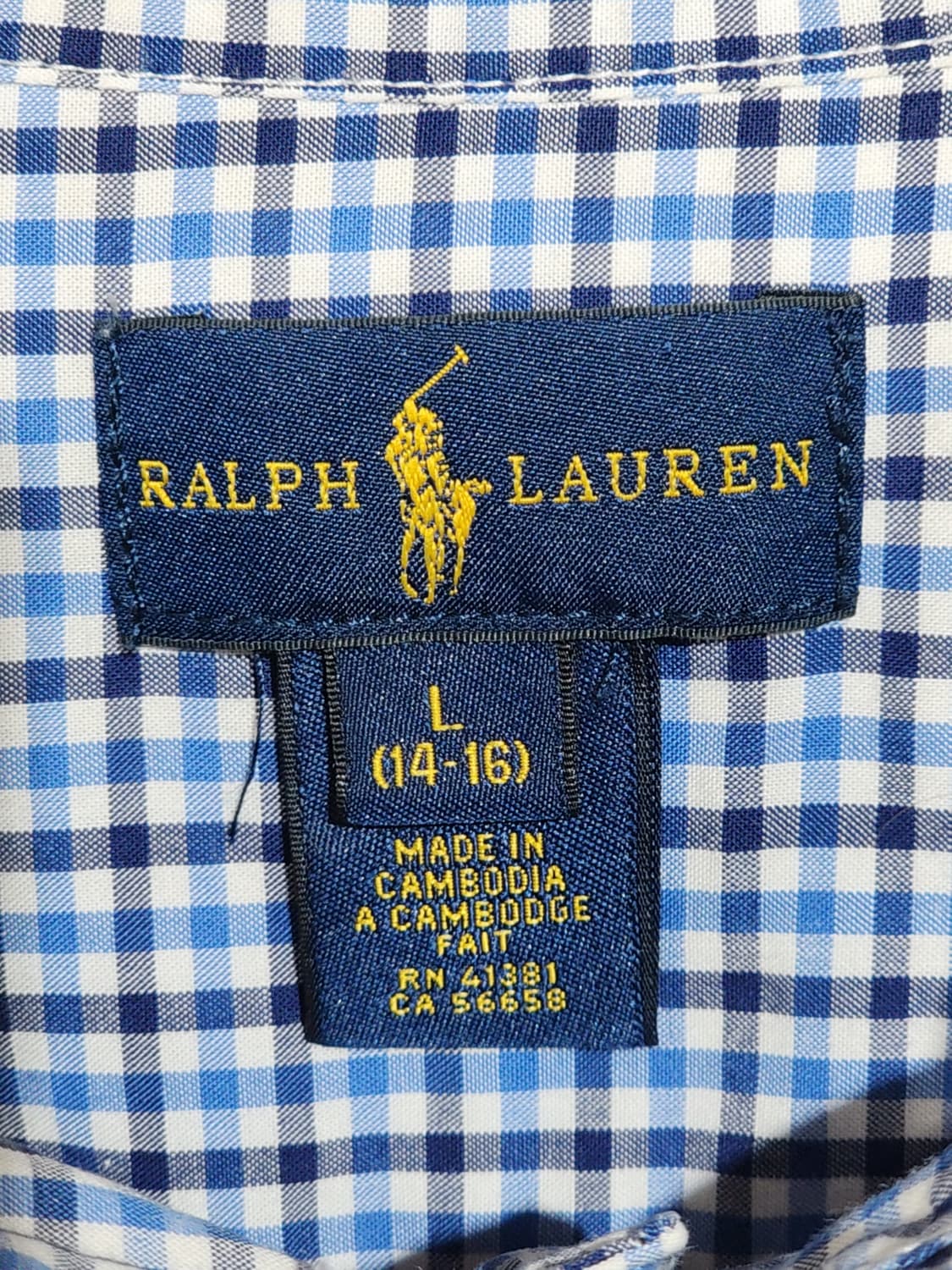 (L) 랄프로렌 폴로 남방 체크 셔츠 기본로고 캐주얼  상품이미지3