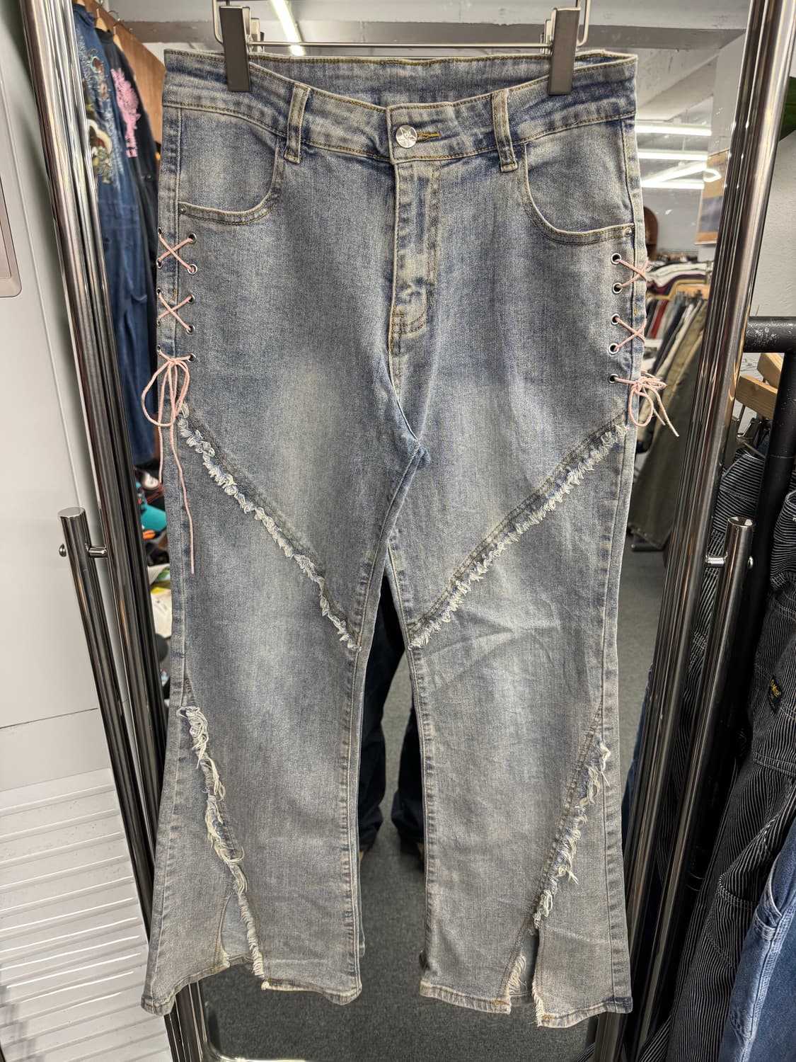 Japanese vintage 여성 부츠컷 연청 데님팬츠 상품이미지1