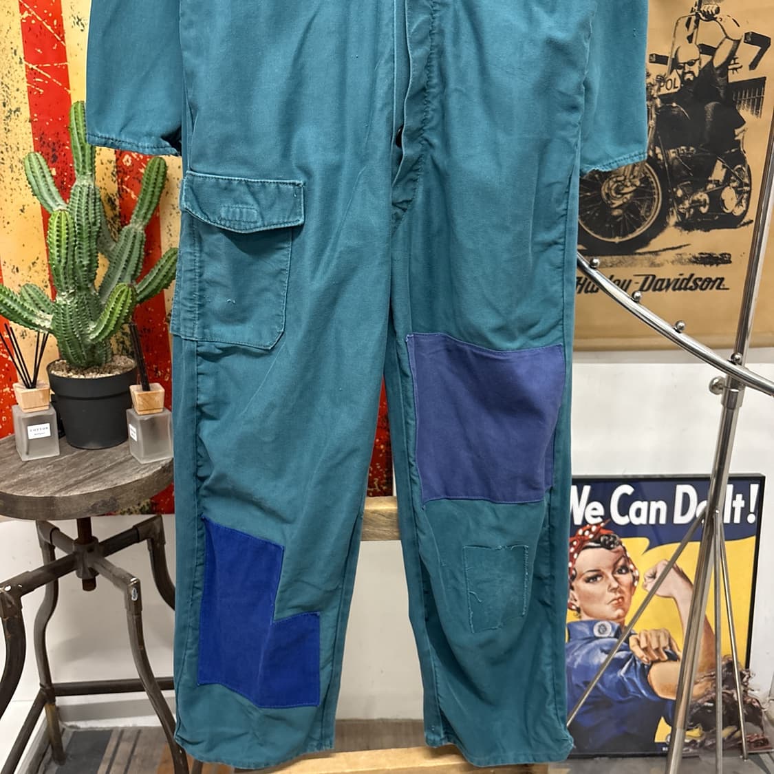 80~90s 프렌치 워크웨어 코튼트윌 커버올 점프수트 N984 상품이미지4