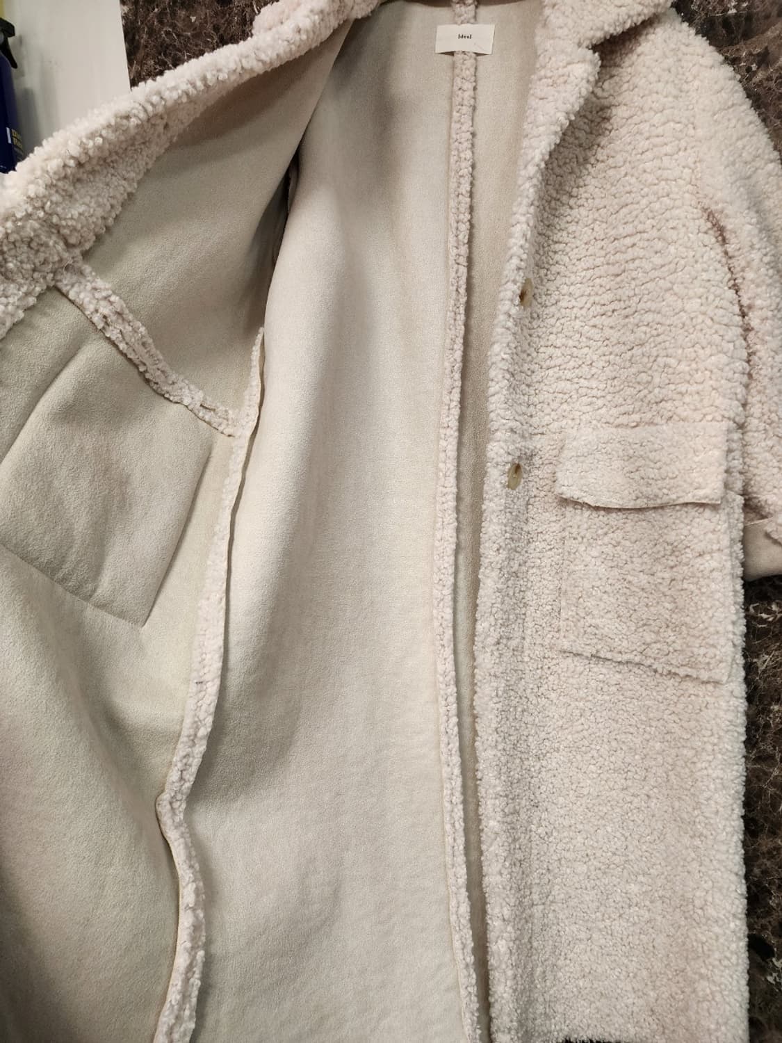 ideal 부클 루즈핏 롱코트 상품이미지3