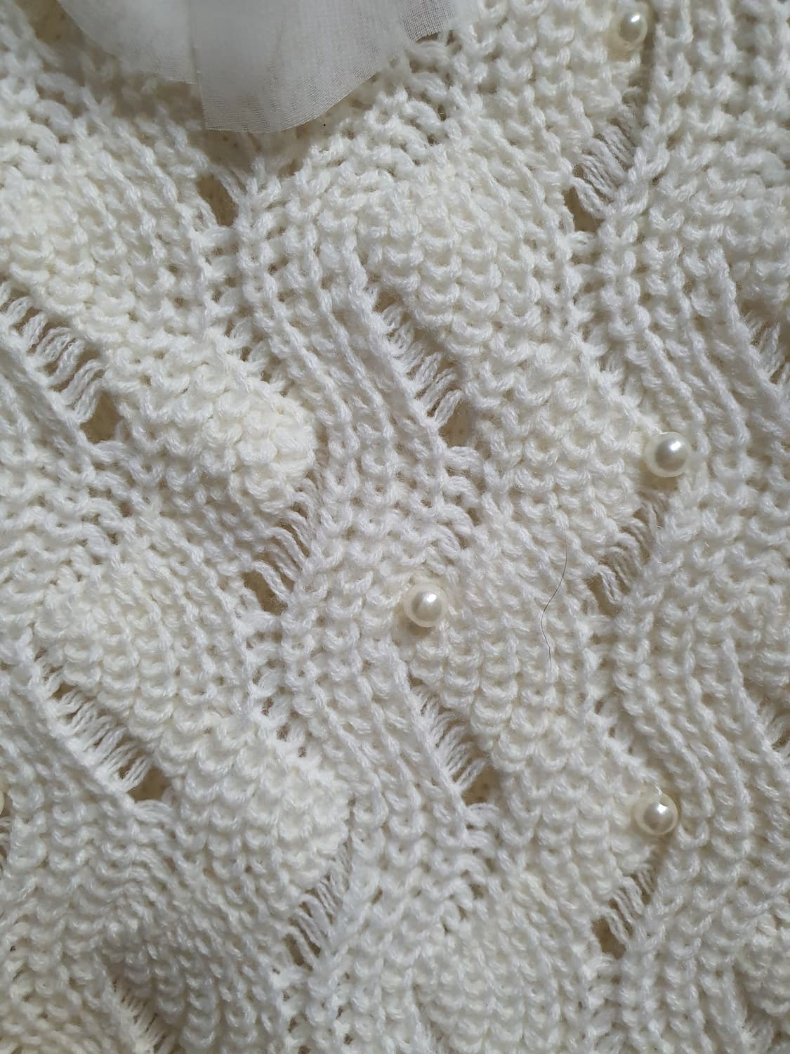 여성 화이트 진주펄 니트 상품이미지3