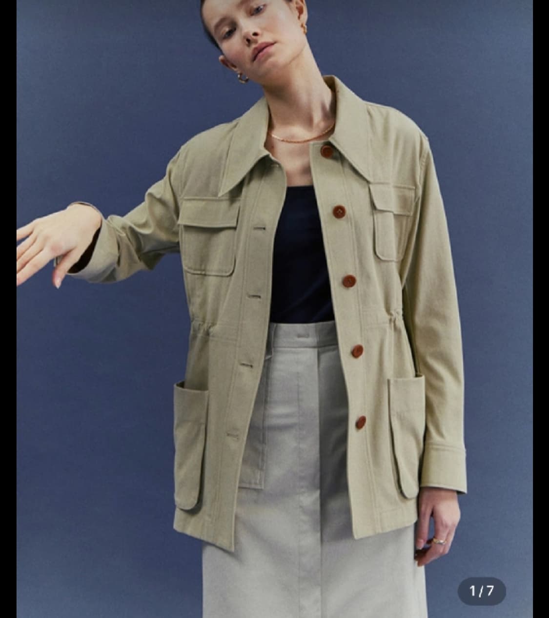 프론트로우 오버핏 사파리 자켓 xs 상품이미지1