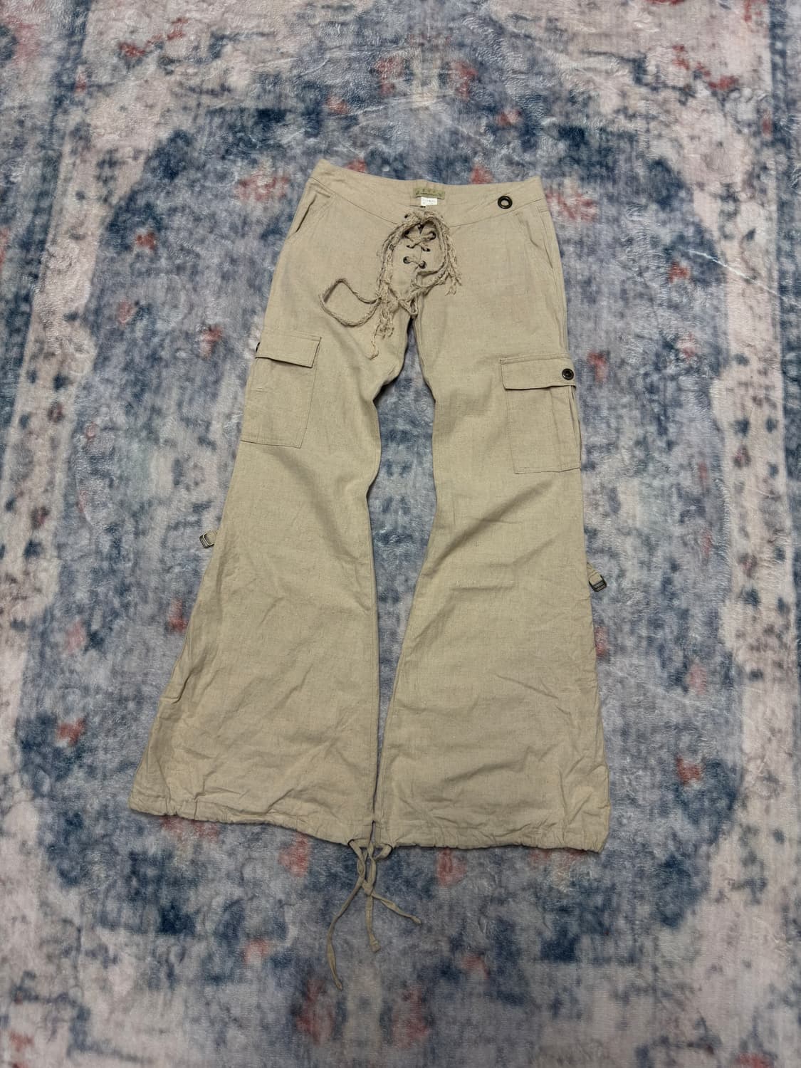 Goa race up boot cut linen cargo pants 상품이미지1