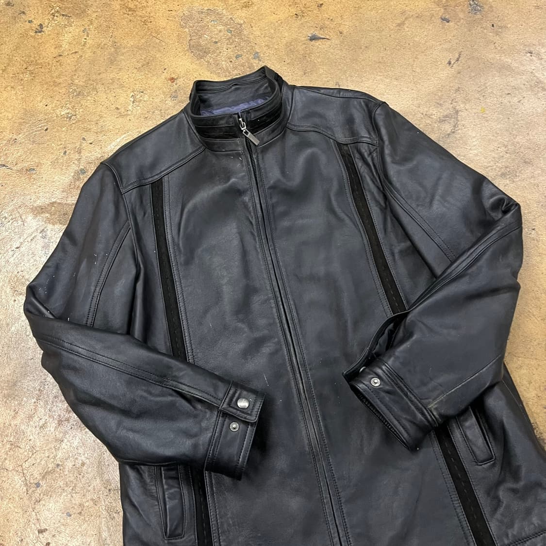 [정품/100] 크리스찬오자르 블랙 레더 자켓 b16 상품이미지1