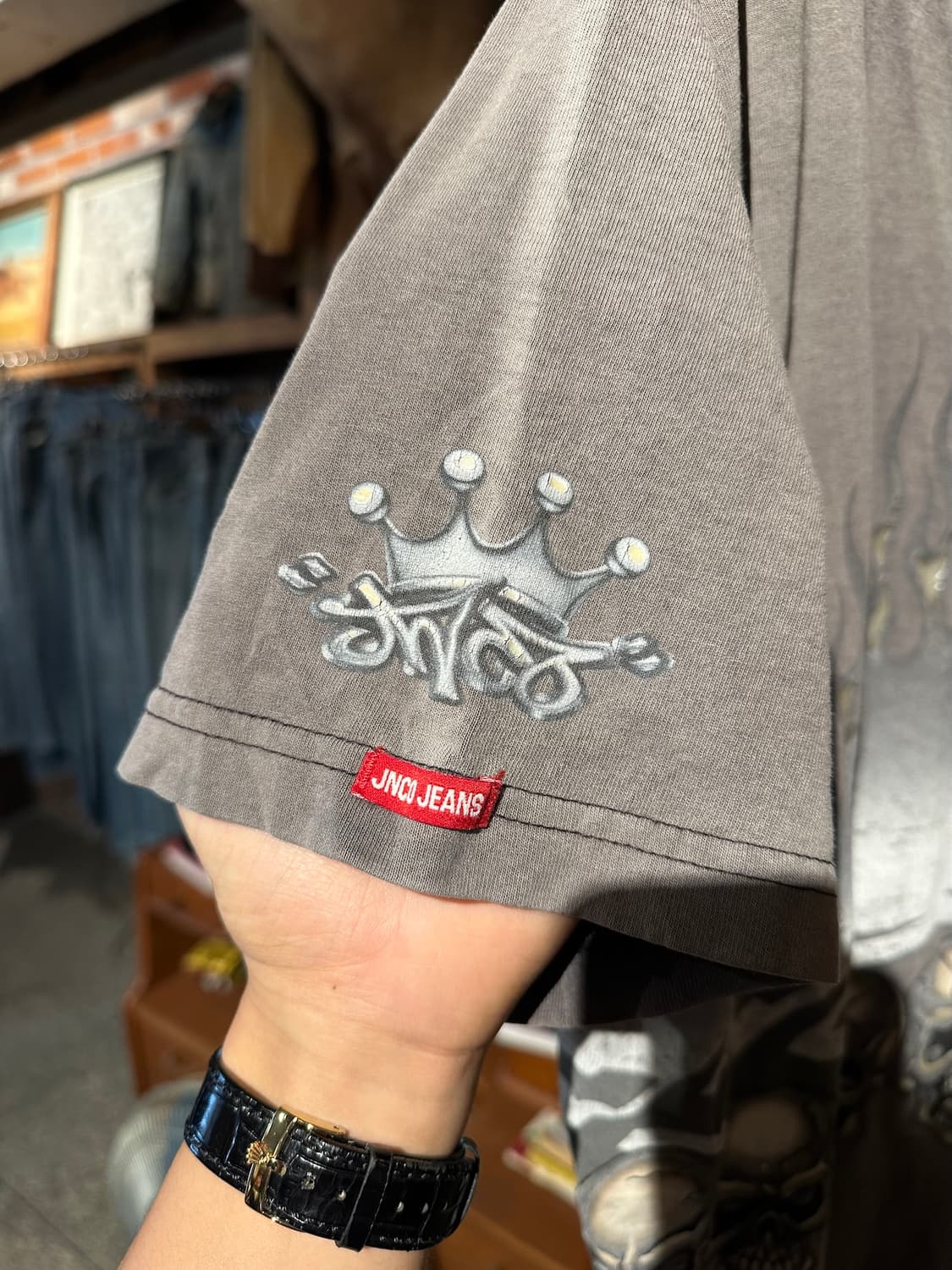 90s USA JNCO JEANS 빈티지 썬페이딩 반팔 티셔츠 상품이미지6