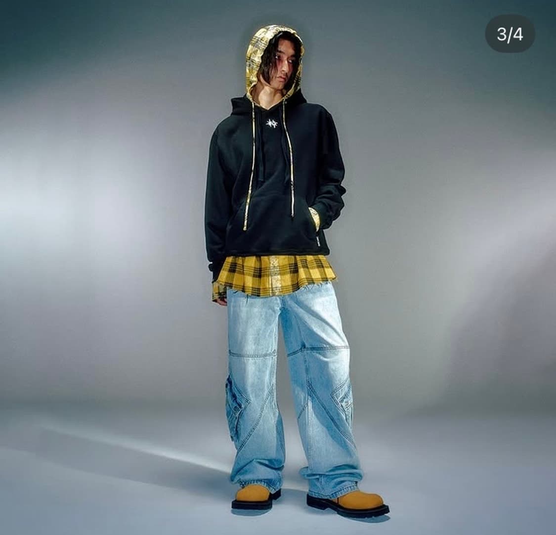 베이컨트 아카이브 체크 후디 셔츠 상품이미지2