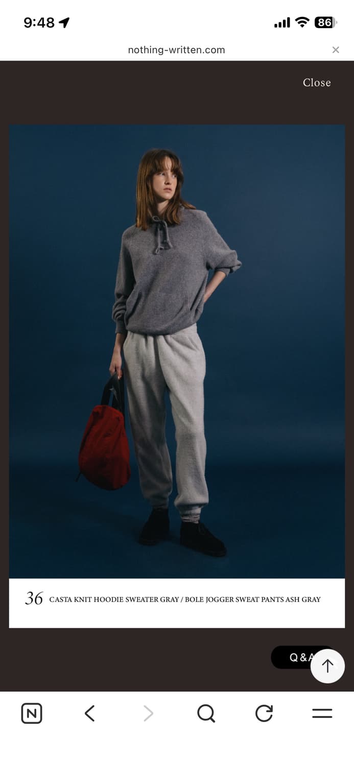 낫딩리튼 bole jogger sweat pants 상품이미지1