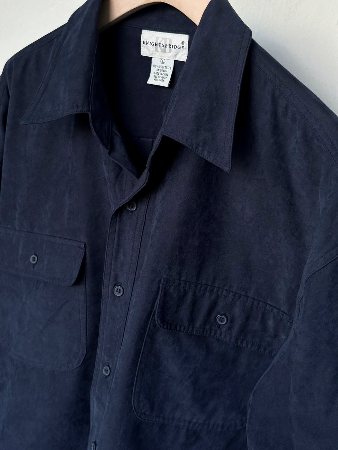 Fake suede fabric L/S shirt 상품이미지1