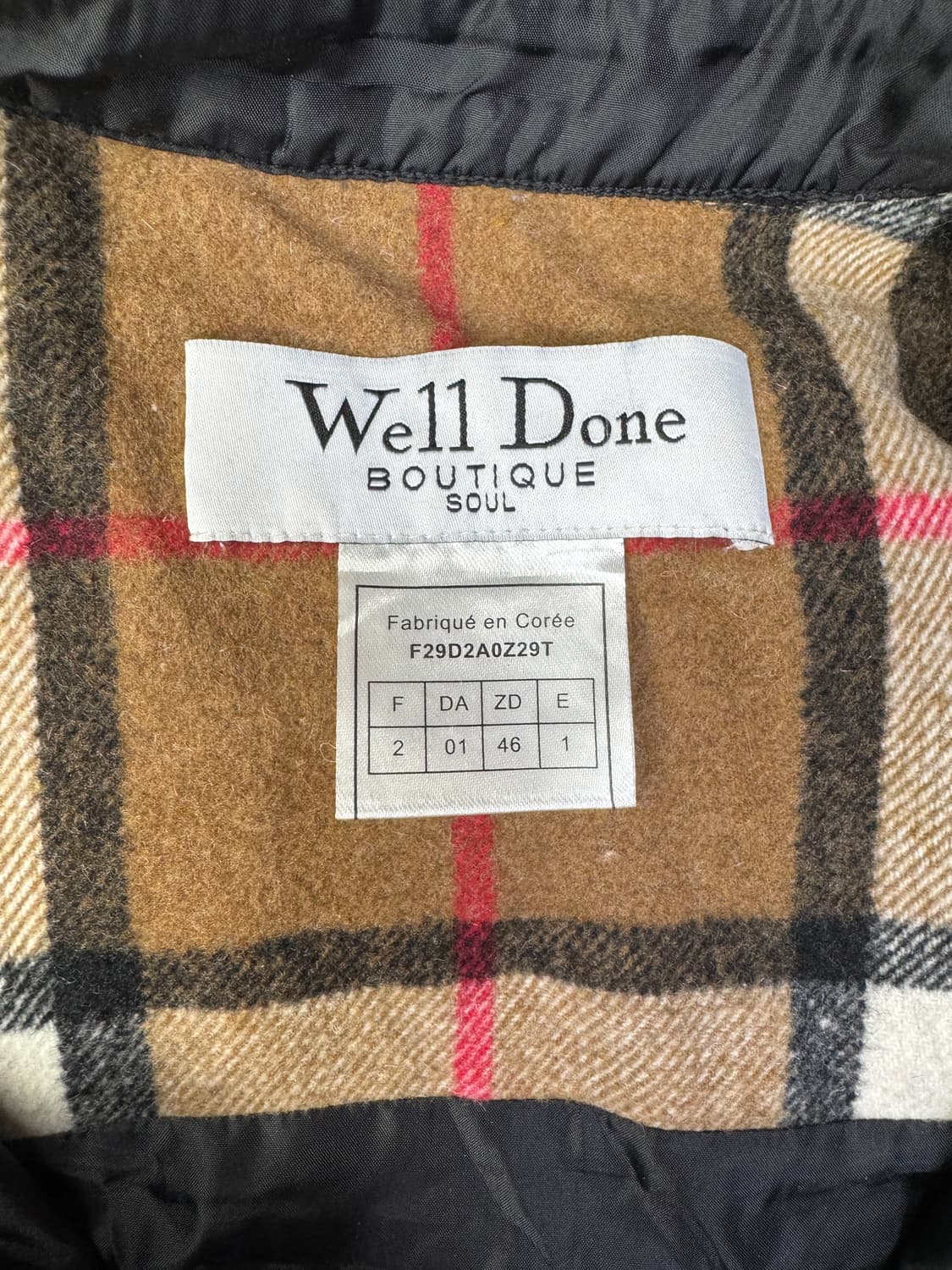 웰던 we11done 체크 하프 집업 초판 베이지 OS 상품이미지4