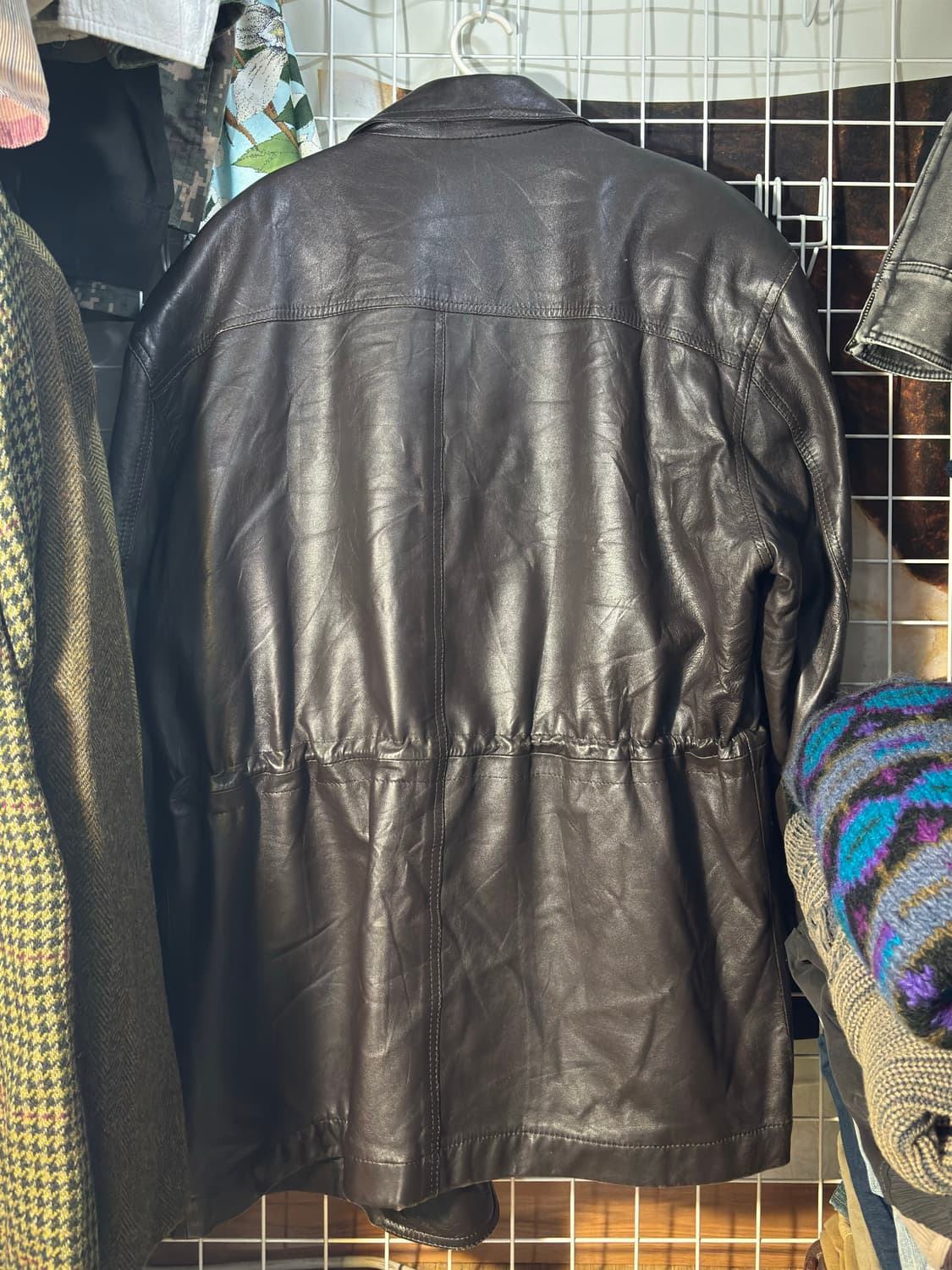 재패니즈 빈티지 하프 코트 레더 자켓 M 상품이미지4