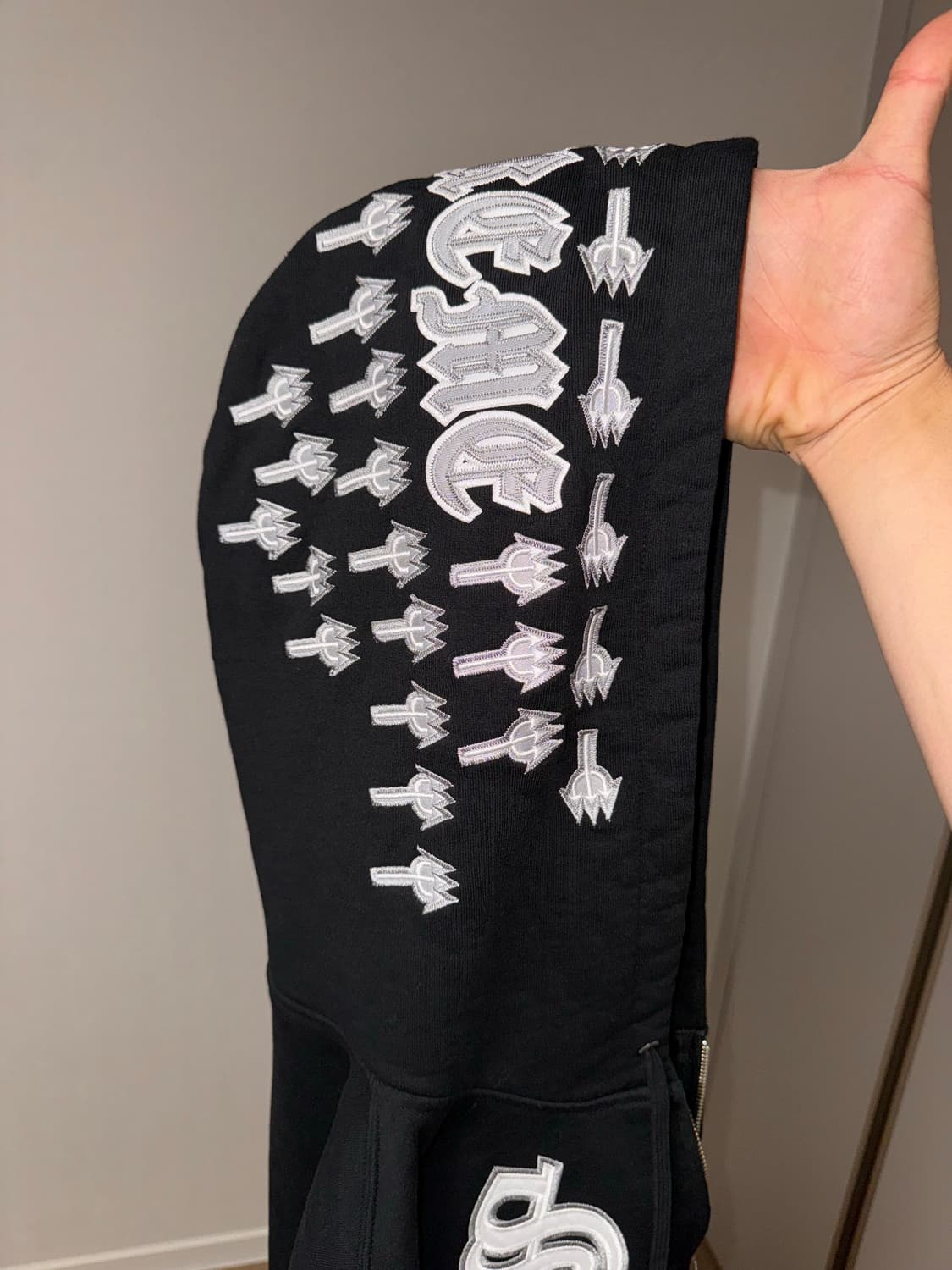 슈프림 리그 챔스 집업 후드 스웨트셔츠 블랙 XL 상품이미지6