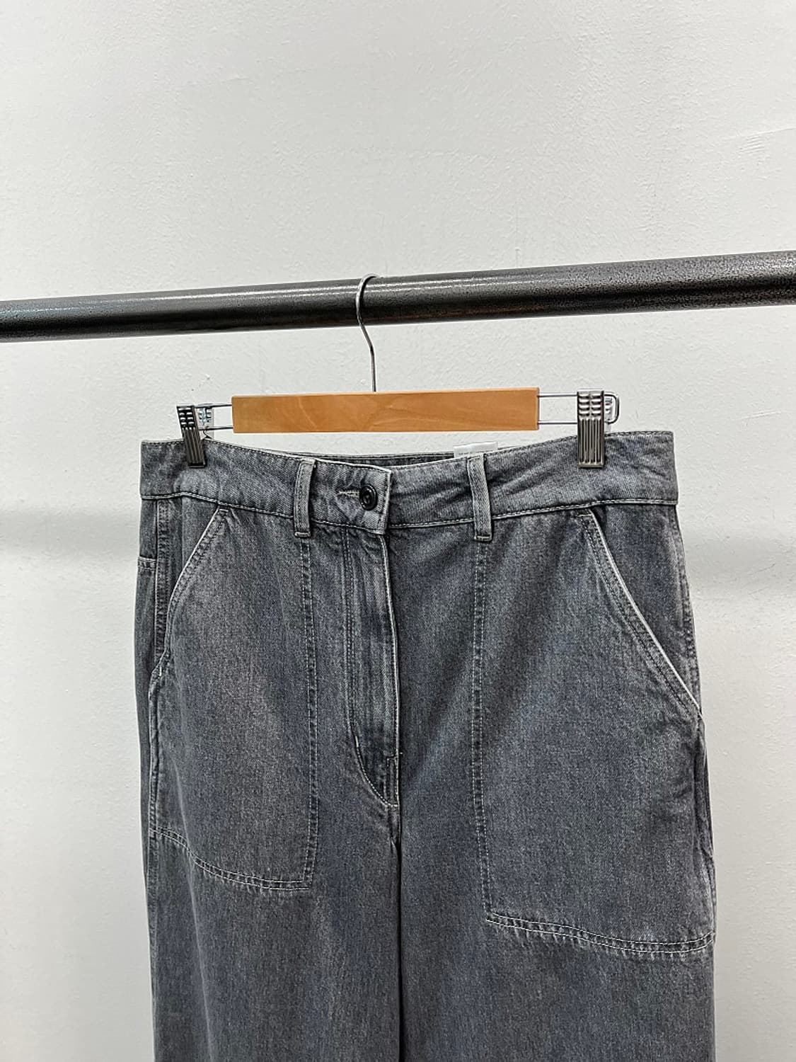 여) 르메르 하이라이즈 와이드레그 진 스톤그레이 상품이미지2