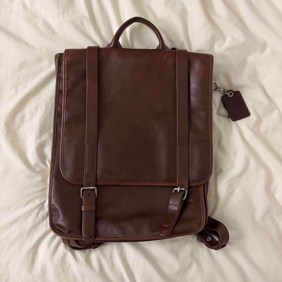 Samsonite 브라운 리얼 레더 빈티지 백팩 (오리지널 패키징 포함) 상품이미지1