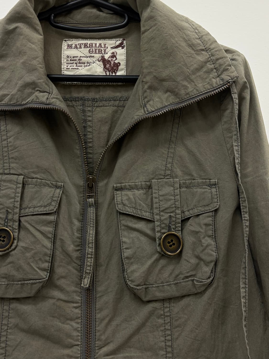 빈티지 워크웨어 투웨이 원피스 하이넥 밀리터리 y2k 자켓 상품이미지7