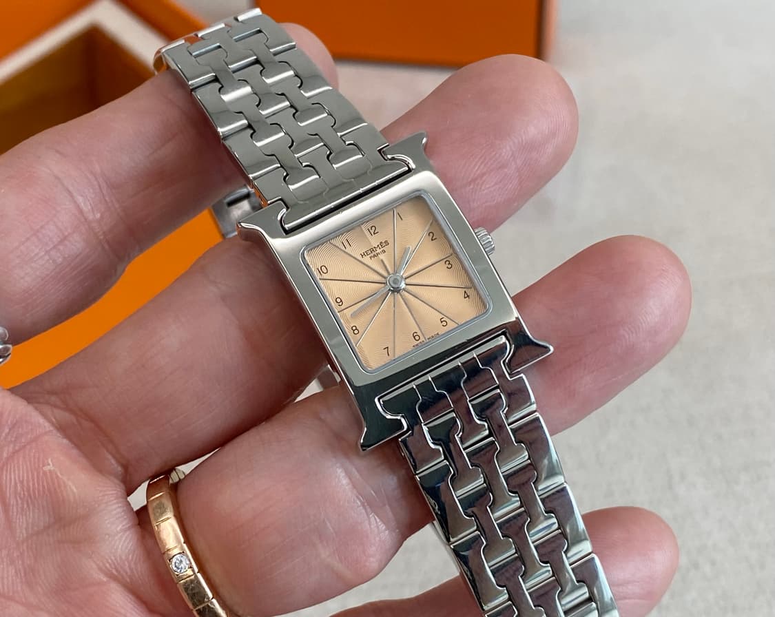 에르메스 H아워 1.210 인디핑크 스틸 여성용 쿼츠 PM 사이즈 상품이미지3