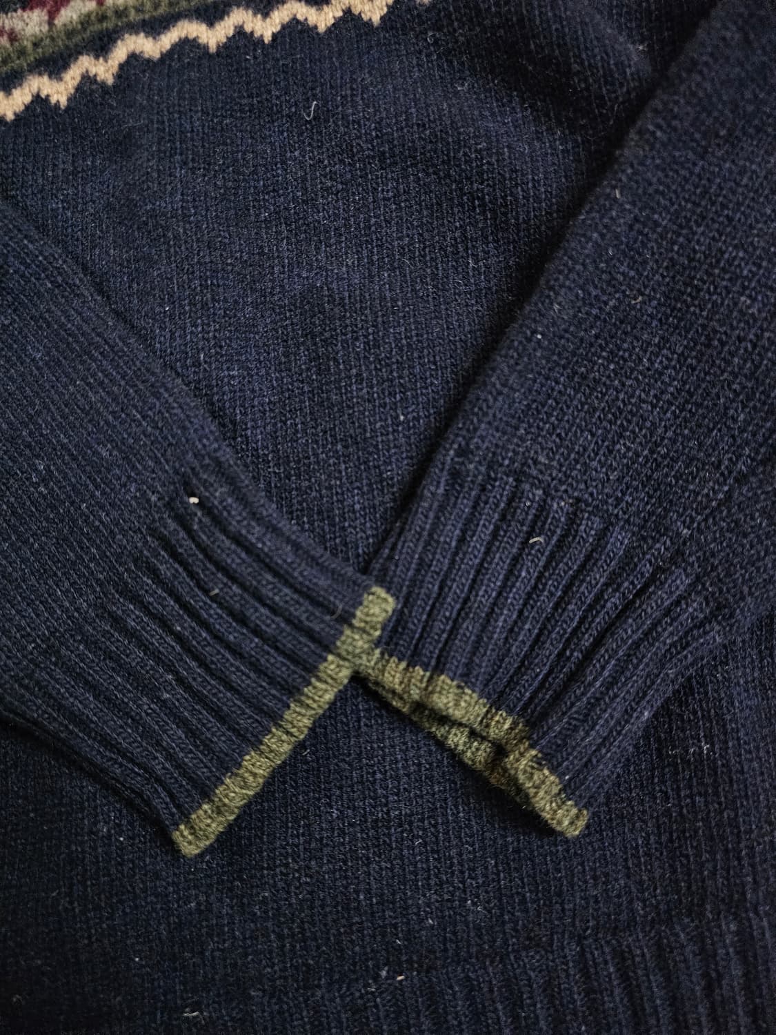 그래놀라 Old GAP 램스울 페어아일 v넥 니트 L 상품이미지5