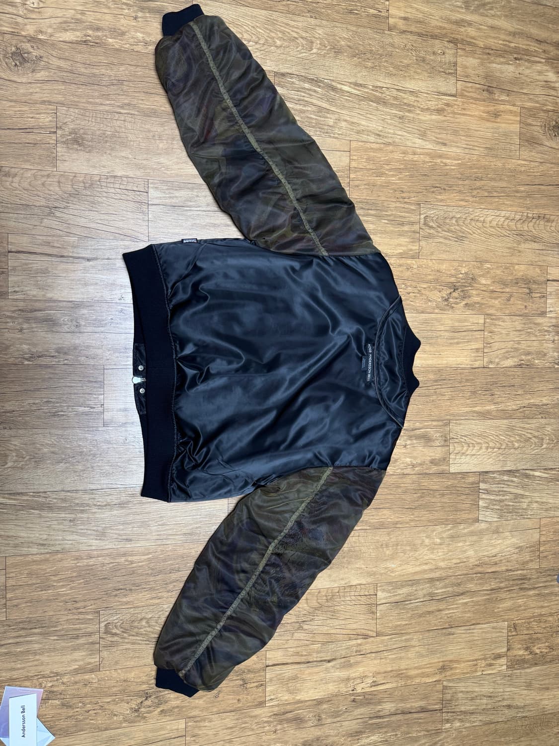 앤더슨벨 메쉬 슬리브 봄버자켓 블랙 L사이즈 상품이미지5