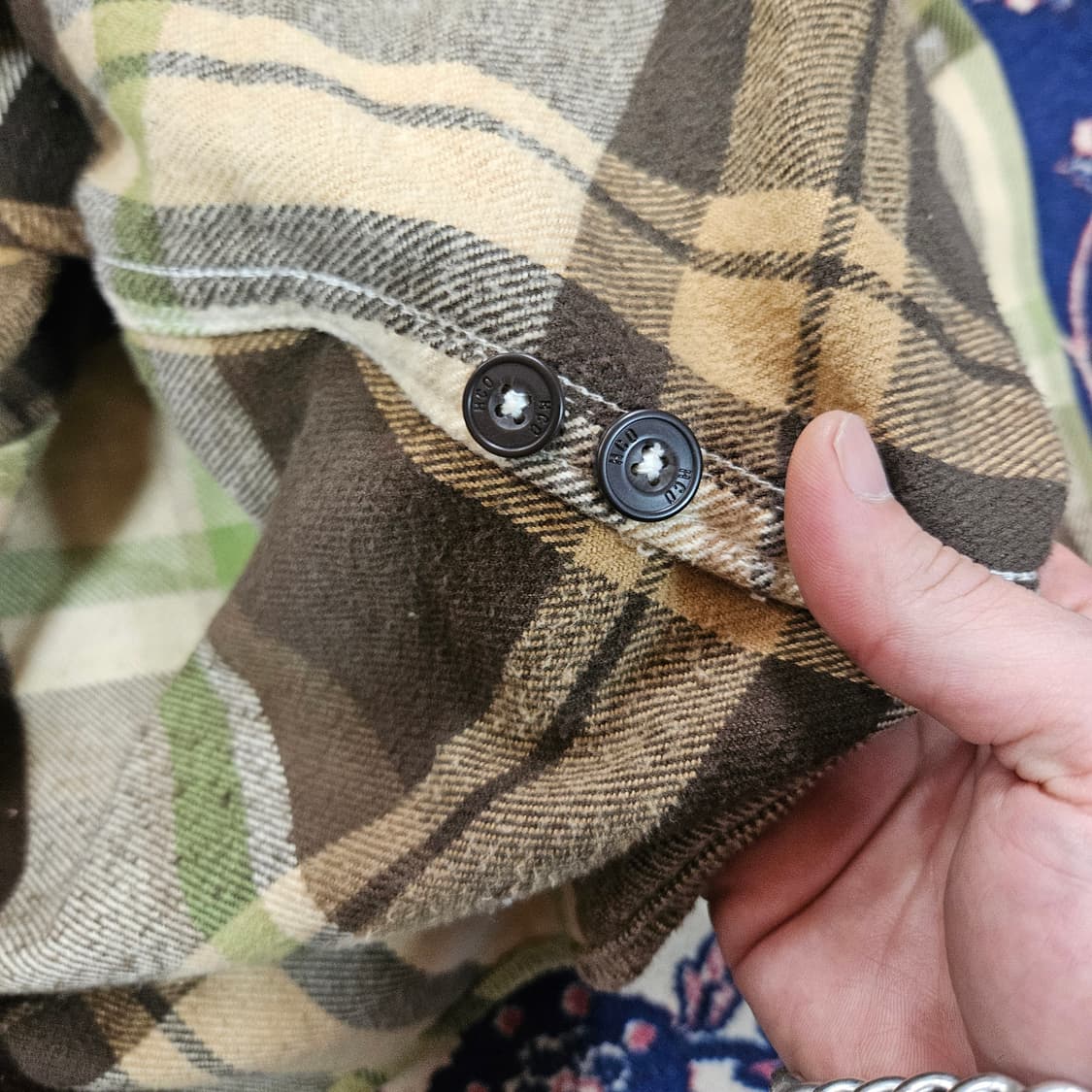 홀리스터 브라운 플란넬 체크 셔츠 S 상품이미지5