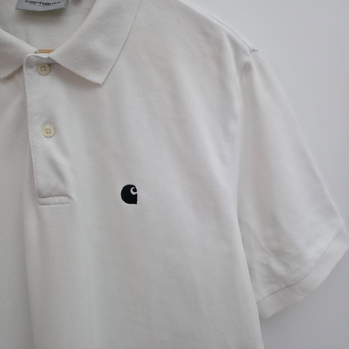 [L] 칼하트 wip 화이트 반팔 카라티 상품이미지4