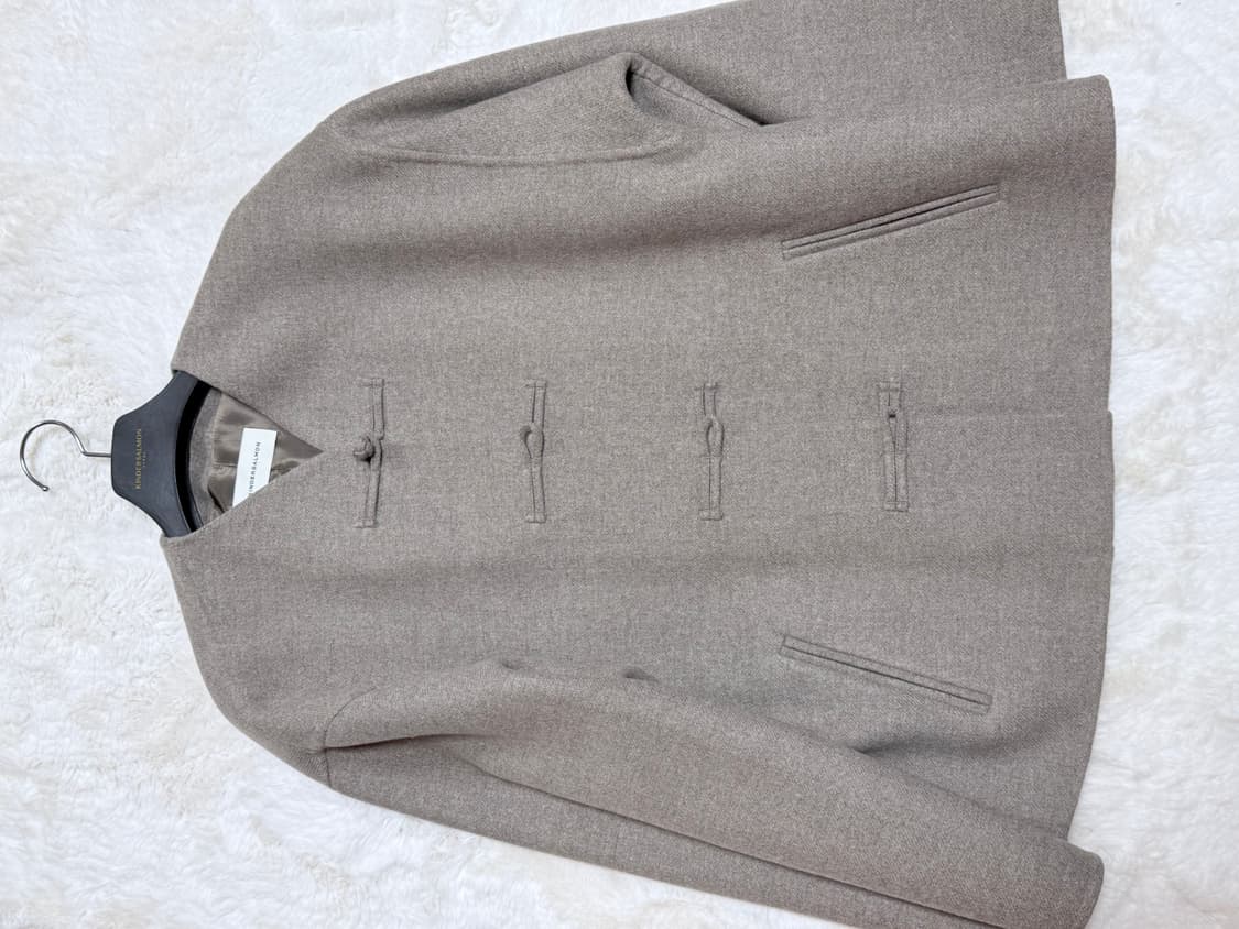 킨더살몬 그리드 자켓 체스트넛 상품이미지2