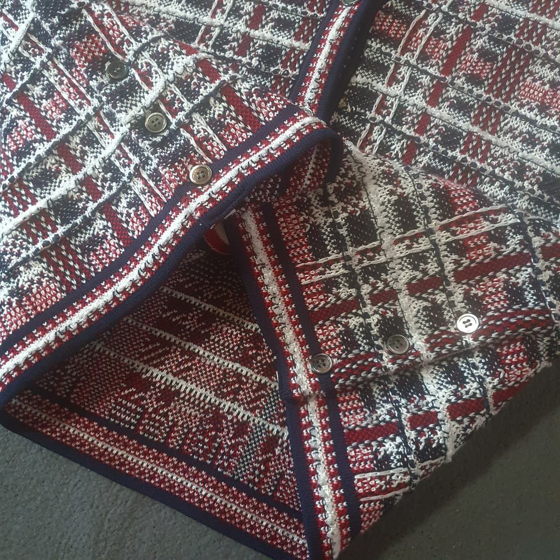 톰브라운 여성 자카드 마드라스 가디건 2 (66) 상품이미지6