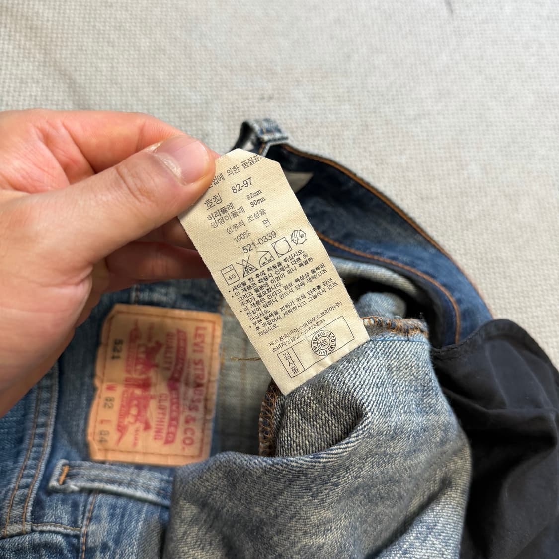 리바이스 521 와이드 레그 워싱 데님팬츠 상품이미지4
