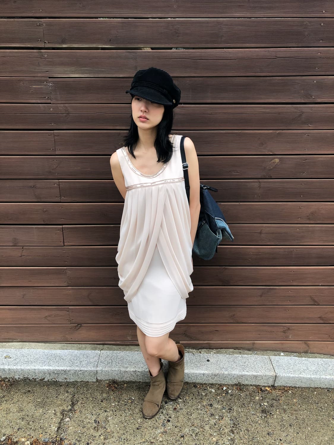 draped sleeveless dress  상품이미지1