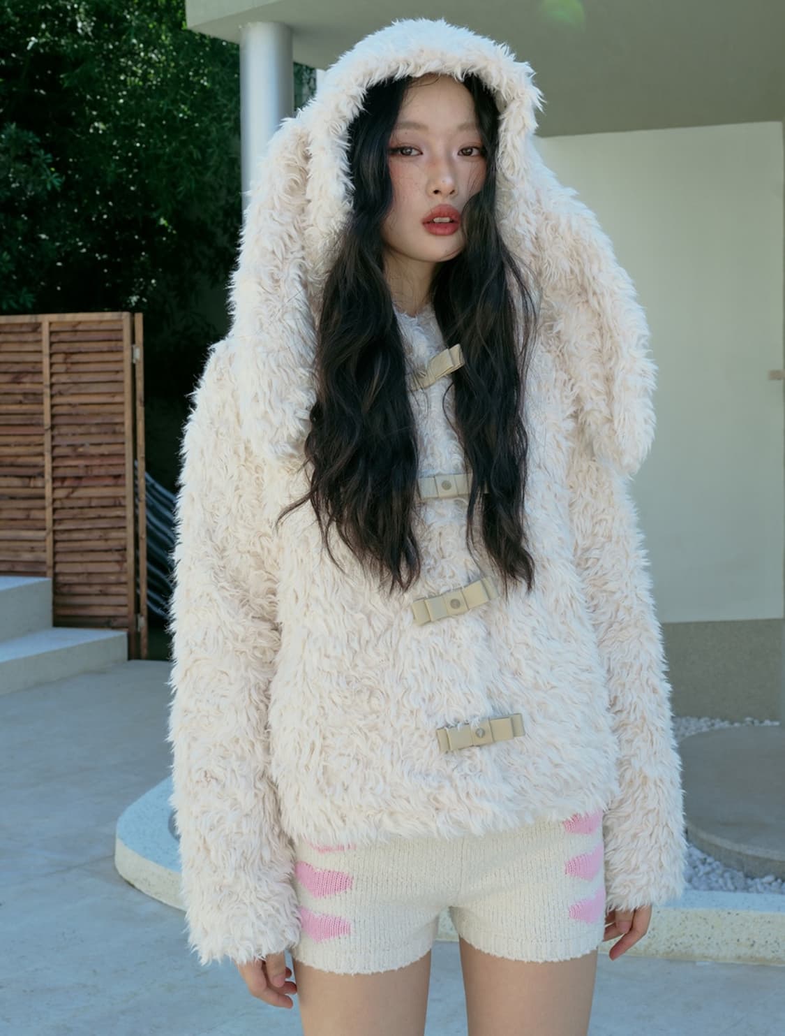 디얼마이키코 버니 후드 자켓 상품이미지1