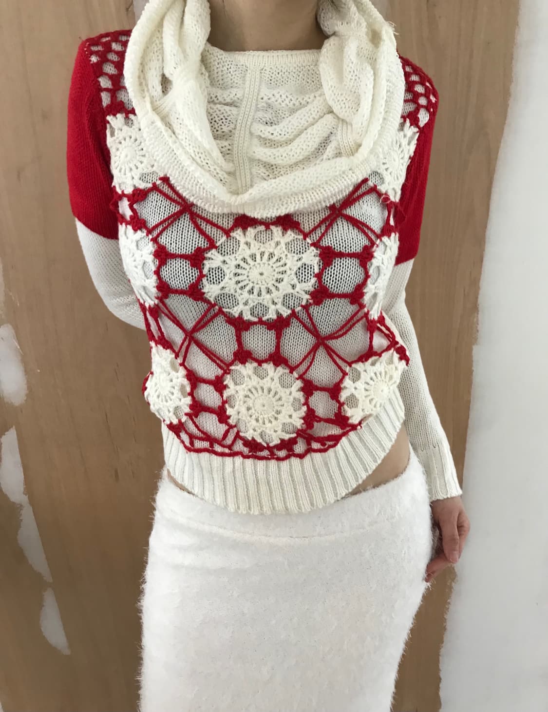 vintage crochet knit 상품이미지2