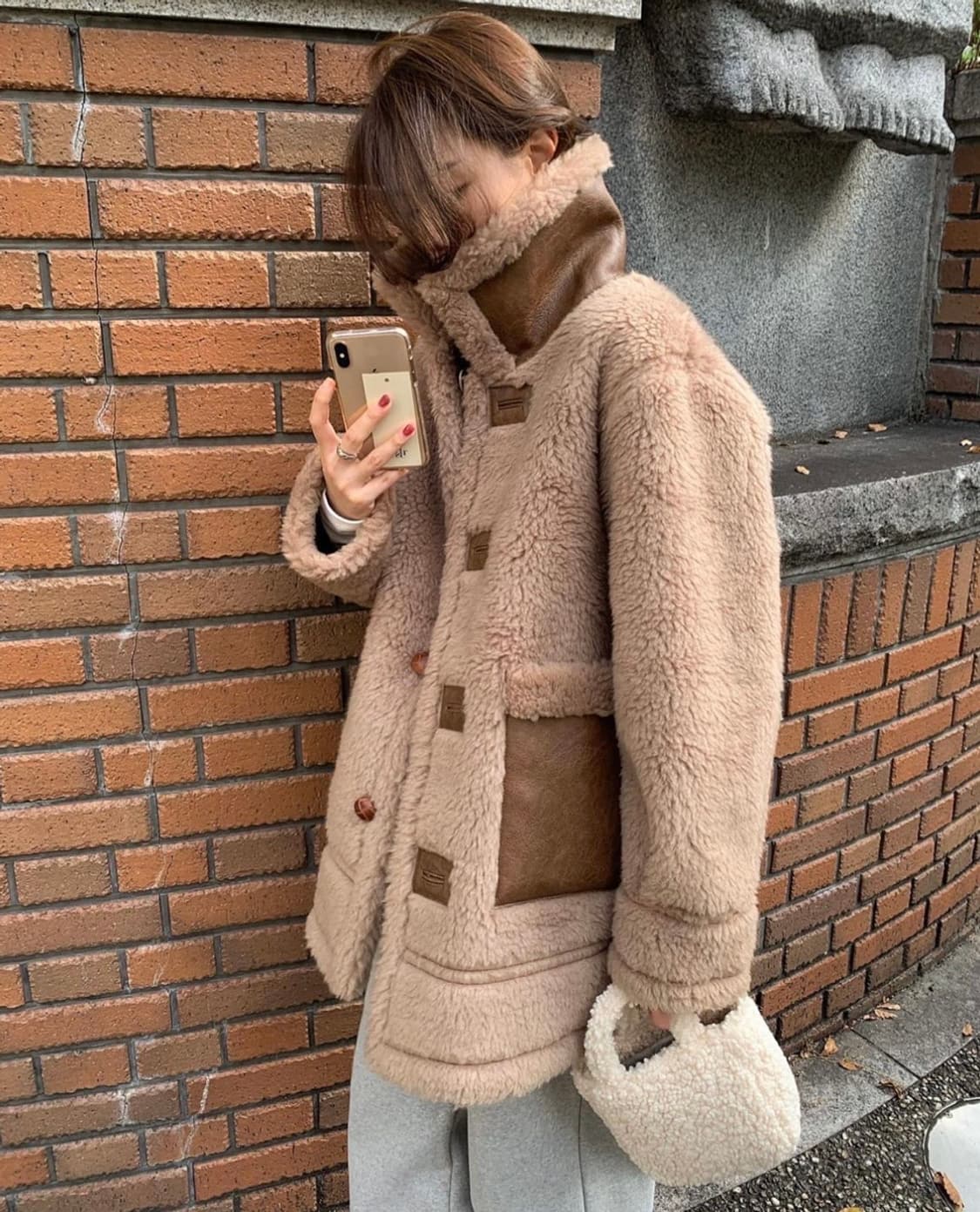 (새상품)프리러브 베어 양면 무스탕 상품이미지3