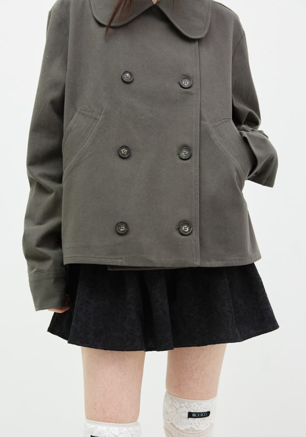 Plena Semi Mini Skirt Jacquard Flower Bl 상품이미지1