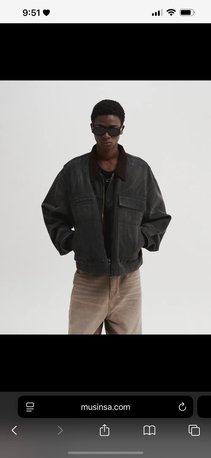 디앤에스알 빈티지 워크 크롭 자켓 블랙 M 상품이미지1