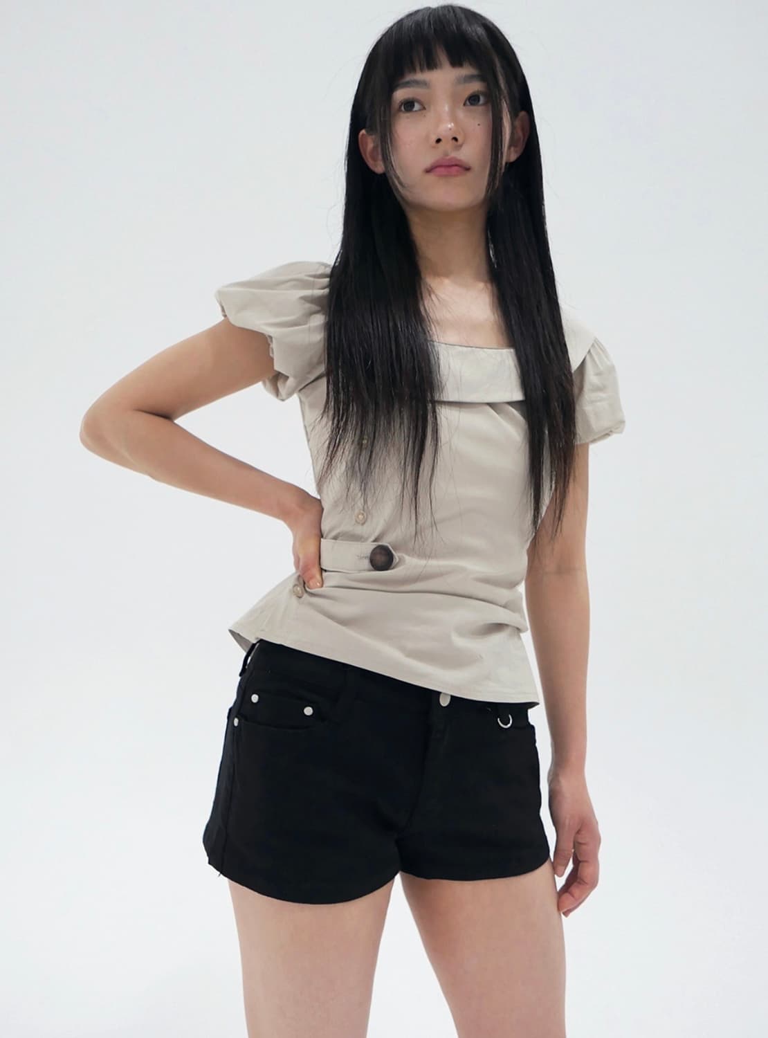 베이비랩 클로버 블라우스 애쉬베이지 상품이미지1