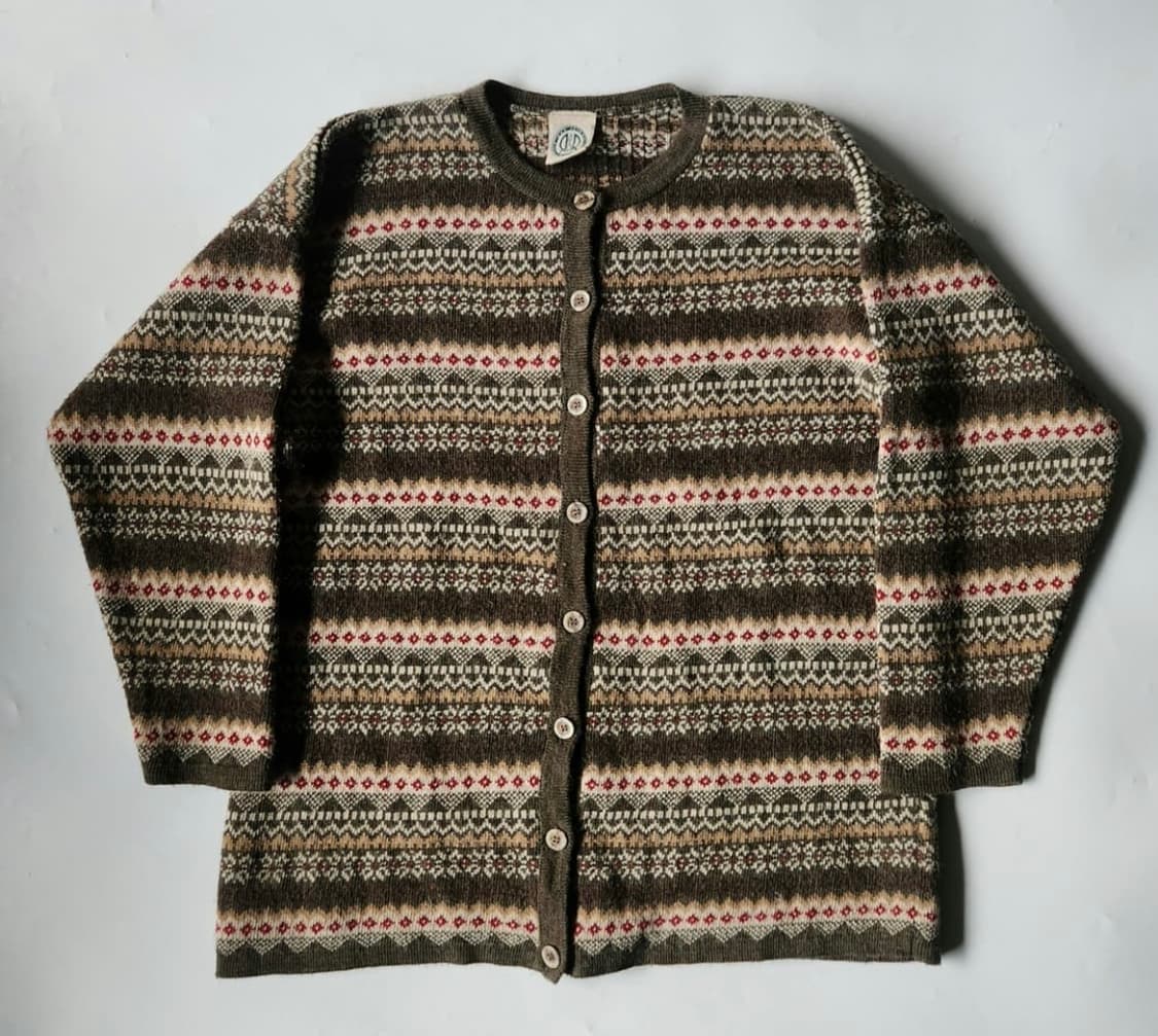캐나다 노르딕 라운드넥 울 가디건 nordic wool cardigan 상품이미지1