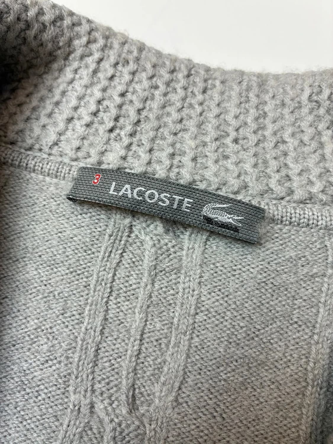 라코스테 그레이 케이블 니트 숄 카라 가디건 PN5336 상품이미지7
