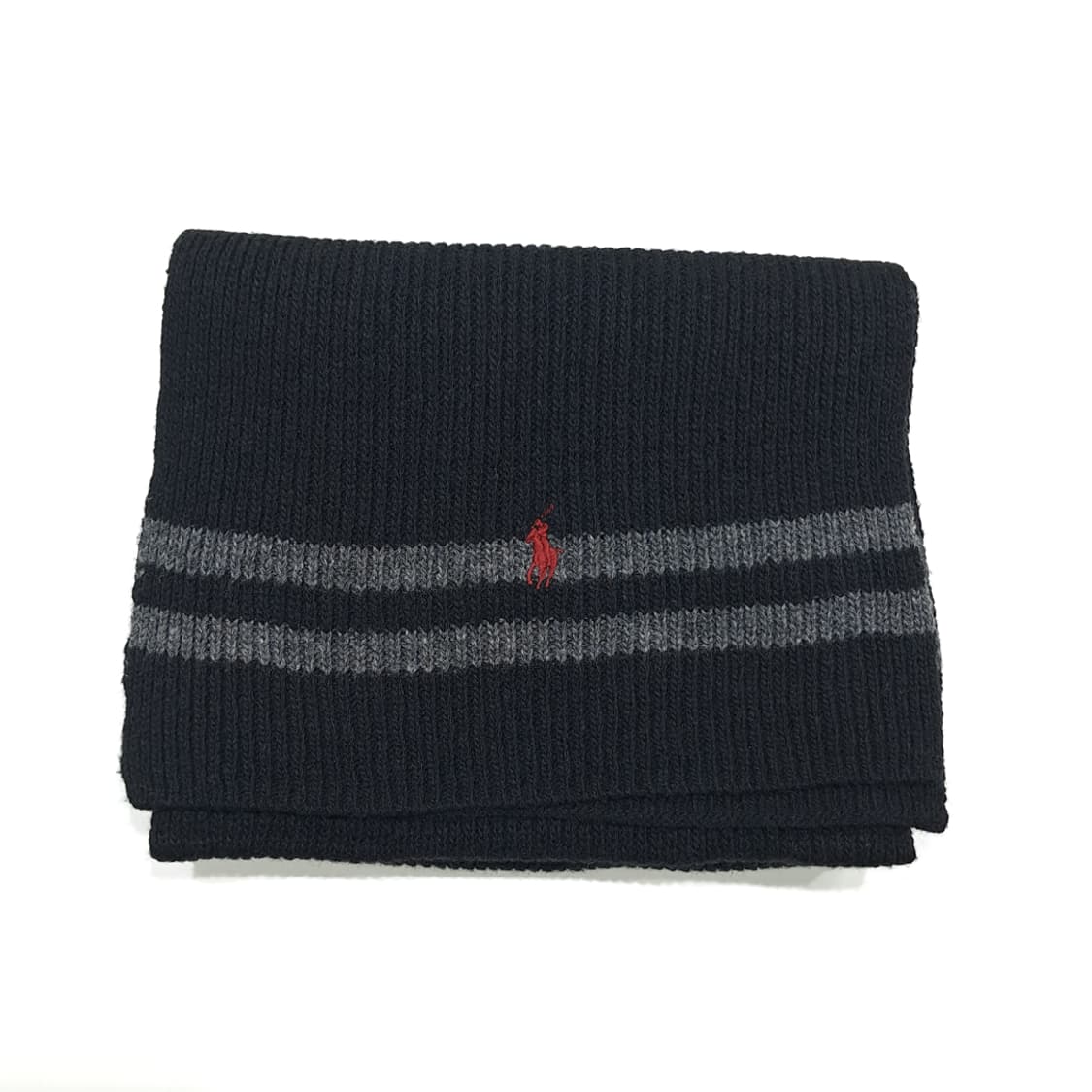 MX343 폴로 랄프로렌 블랙 그레이 투톤 램스울 니트 목도리 머플러 상품이미지7