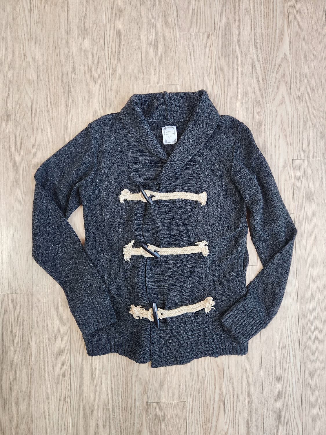 LEFTY 차콜 그레이 울 더플 카디건 상품이미지2