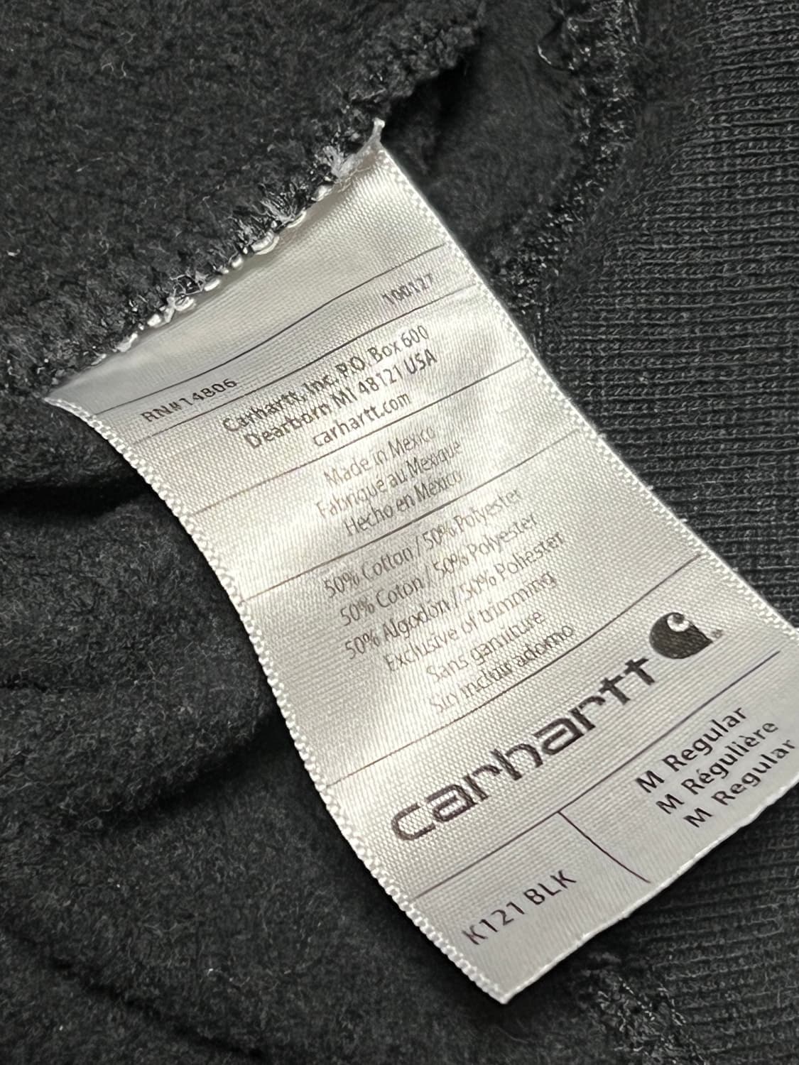 칼하트 오리지널 핏 스몰로고 기모 후드티 블랙 상품이미지6