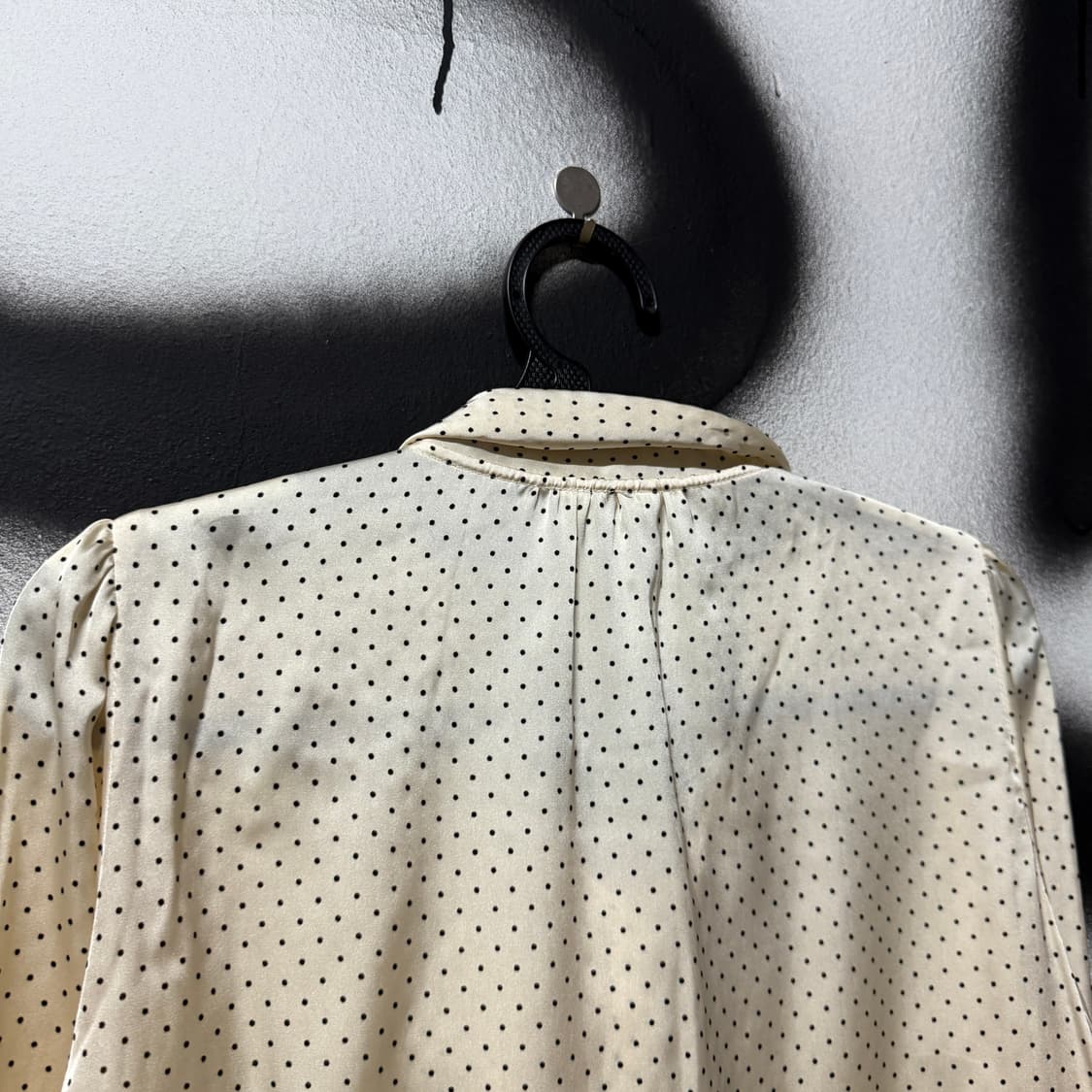 VTG 빈티지 도트 패턴 새틴 타이 셔츠 블라우스 상품이미지5