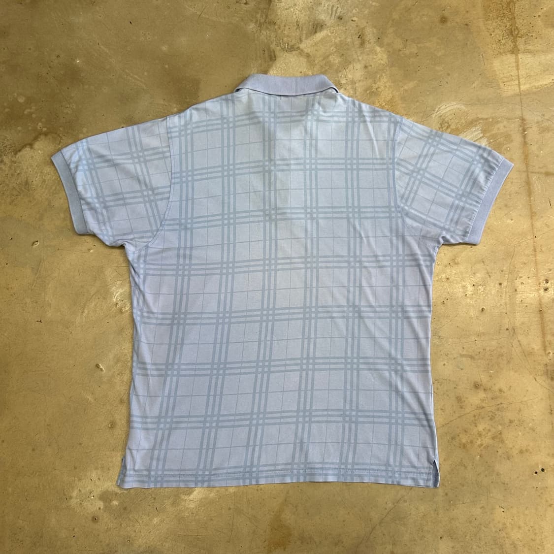XL 버버리 체크 카라 반팔티 상품이미지3
