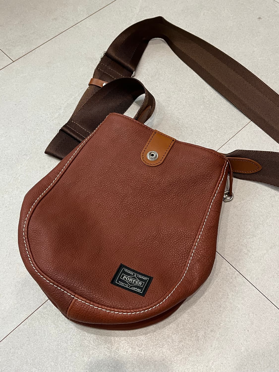 포터 시스코 레더 숄더 크로스백 브라운 상품이미지1