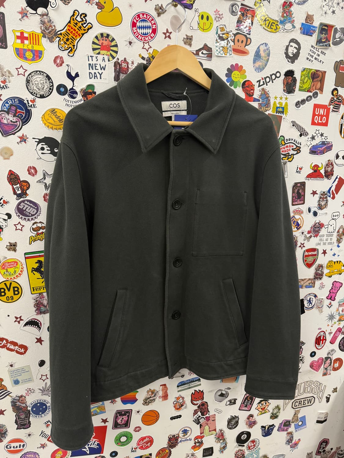 COS 코스 칼라 트윌 그린 자켓 L 상품이미지2